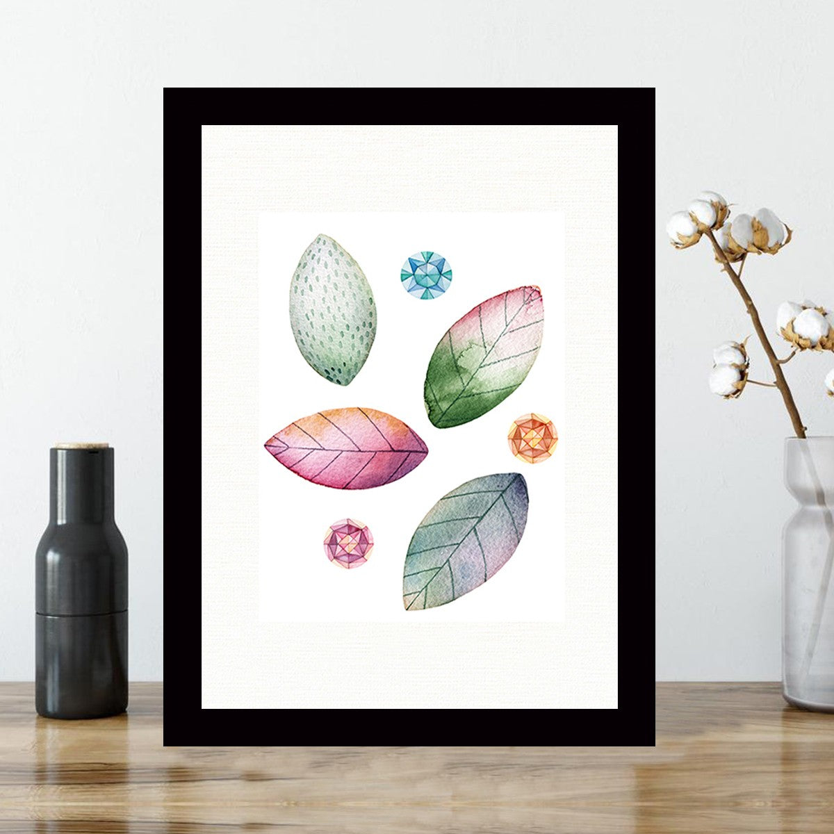 Quadro Decorativo MDF Emoldurado - Arte Multicolor 24x29cm com Moldura de Madeira 2cm