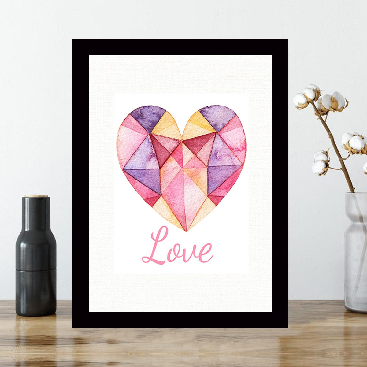 Quadro Decorativo MDF Emoldurado - Arte Multicolor 24x29cm com Moldura de Madeira 2cm