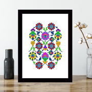 Quadro Decorativo MDF Emoldurado - Arte Multicolor 24x29cm com Moldura de Madeira 2cm