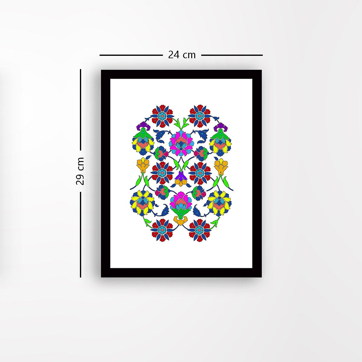 Quadro Decorativo MDF Emoldurado - Arte Multicolor 24x29cm com Moldura de Madeira 2cm