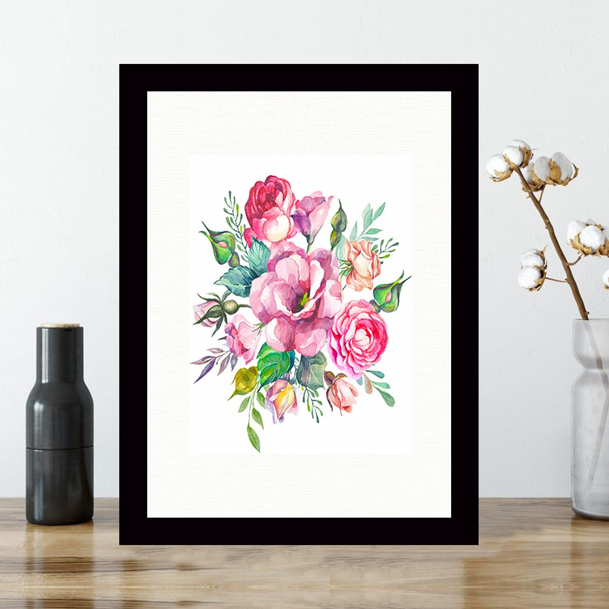 Quadro Decorativo MDF Emoldurado - Arte Multicolor 24x29cm com Moldura de Madeira 2cm