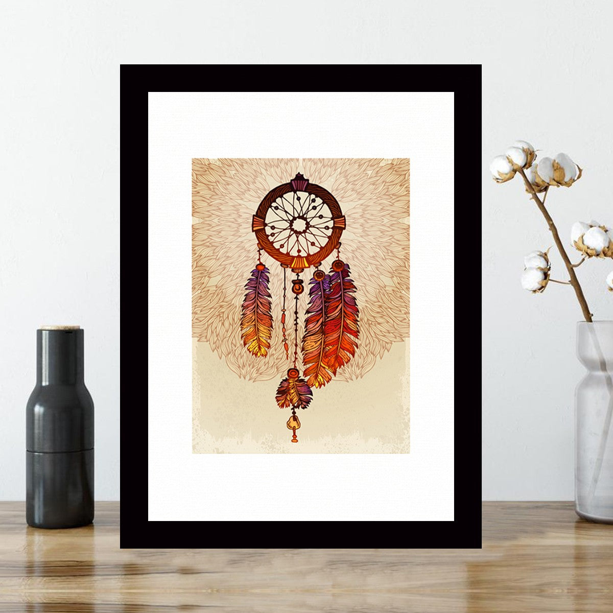 Quadro Decorativo MDF Emoldurado - Arte Multicolor 24x29cm com Moldura de Madeira 2cm