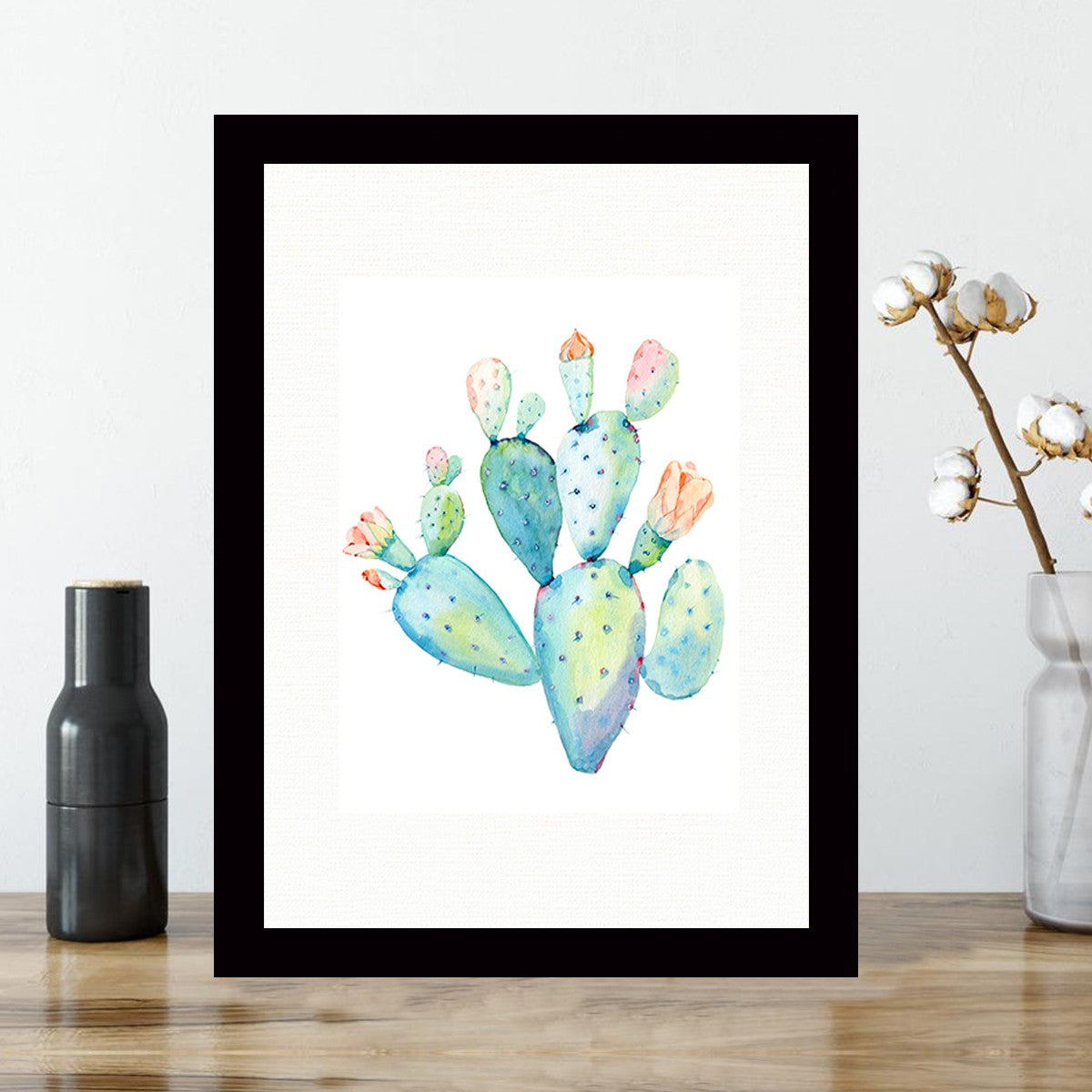 Quadro Decorativo MDF Emoldurado - Arte Multicolor 24x29cm com Moldura de Madeira 2cm