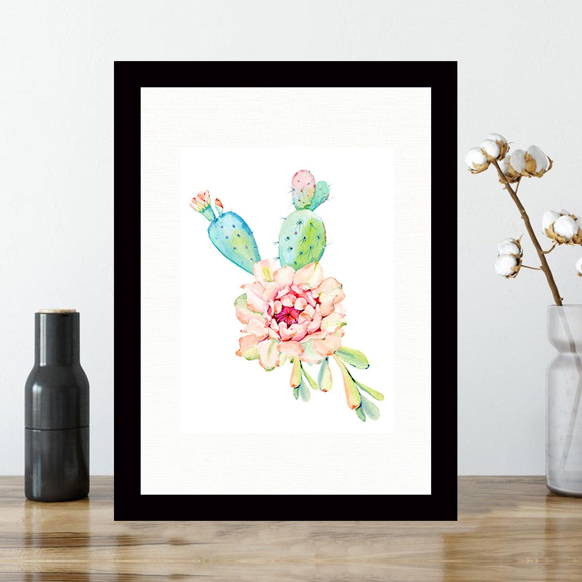 Quadro Decorativo MDF Emoldurado - Arte Multicolor 24x29cm com Moldura de Madeira 2cm