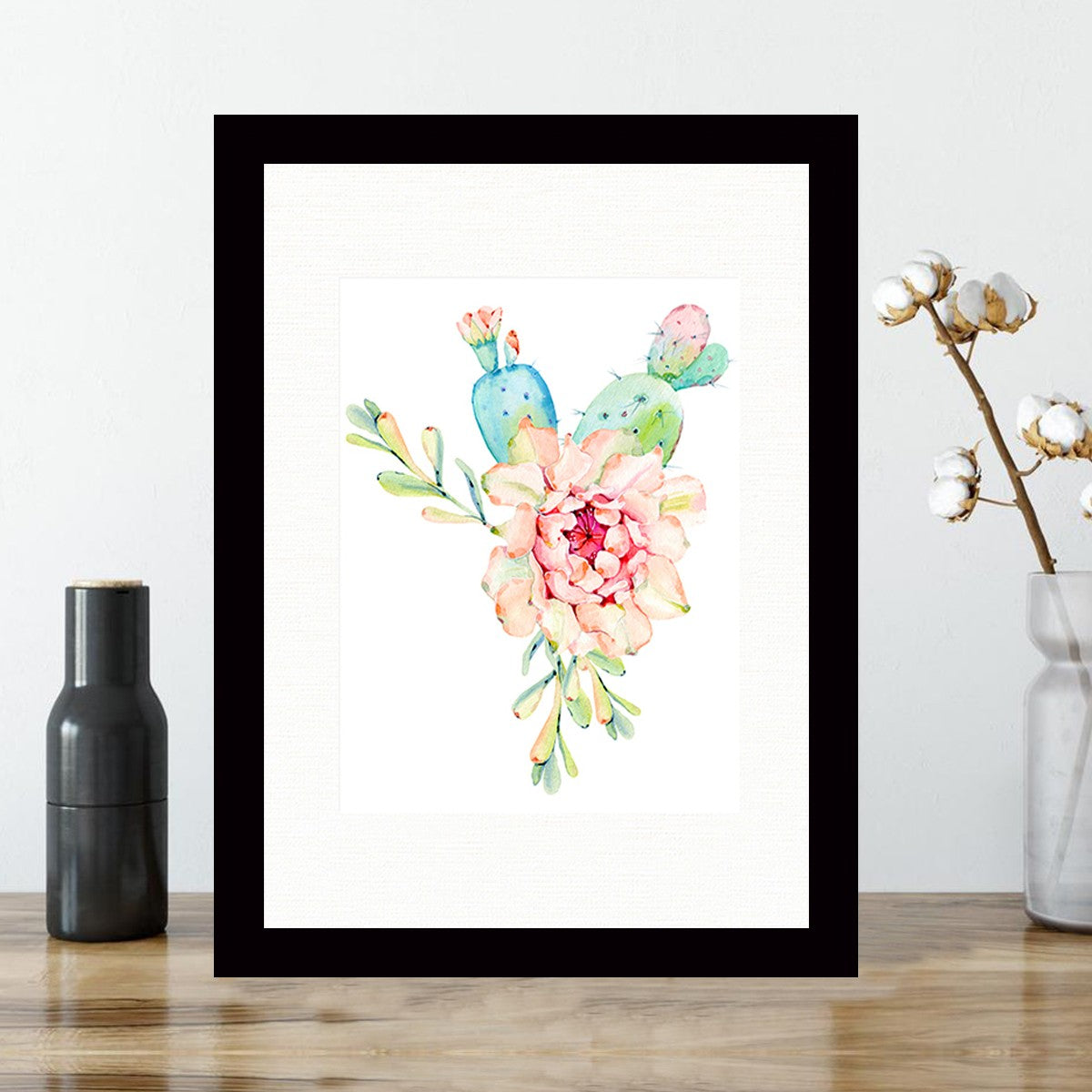 Quadro Decorativo MDF Emoldurado - Arte Multicolor 24x29cm com Moldura de Madeira 2cm