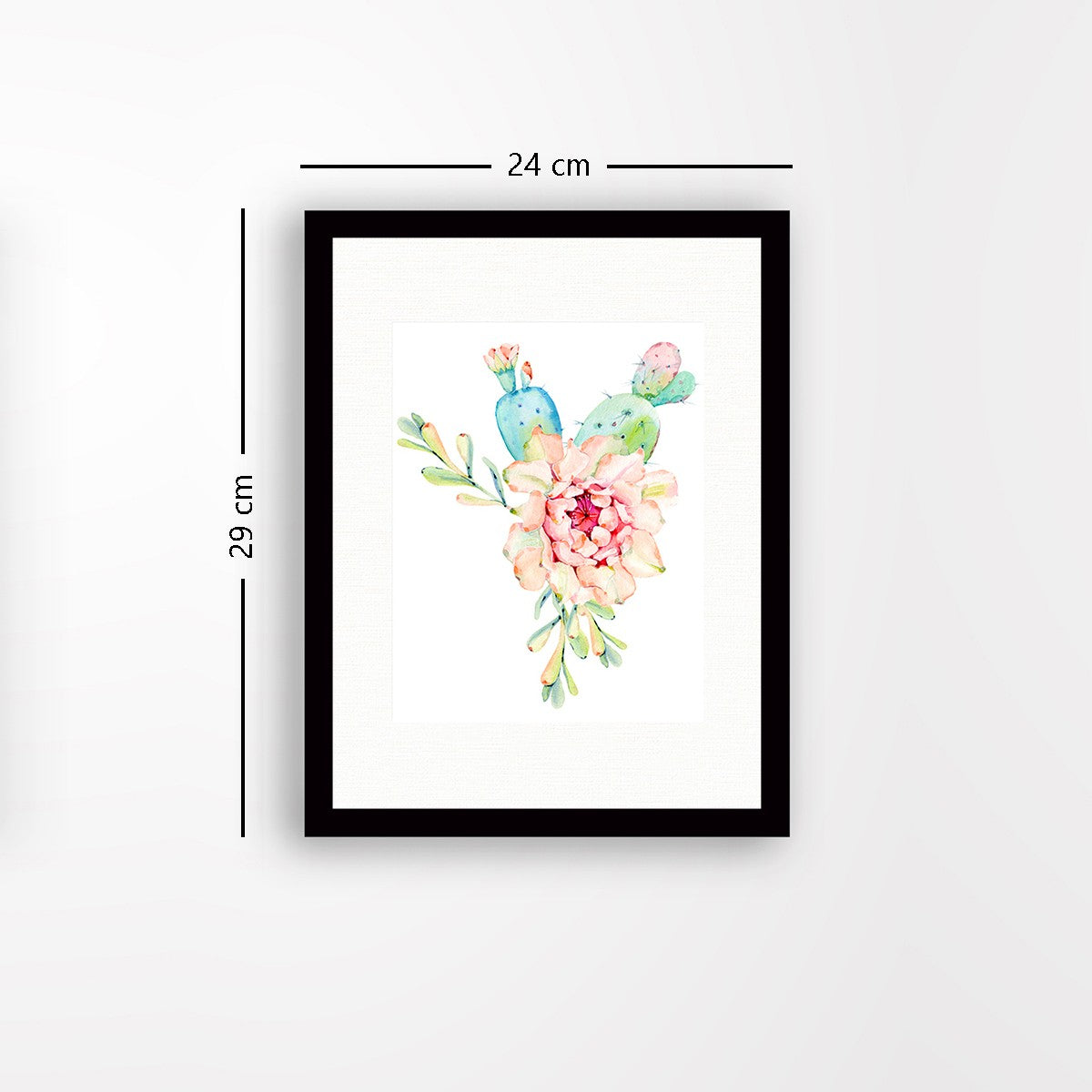 Quadro Decorativo MDF Emoldurado - Arte Multicolor 24x29cm com Moldura de Madeira 2cm