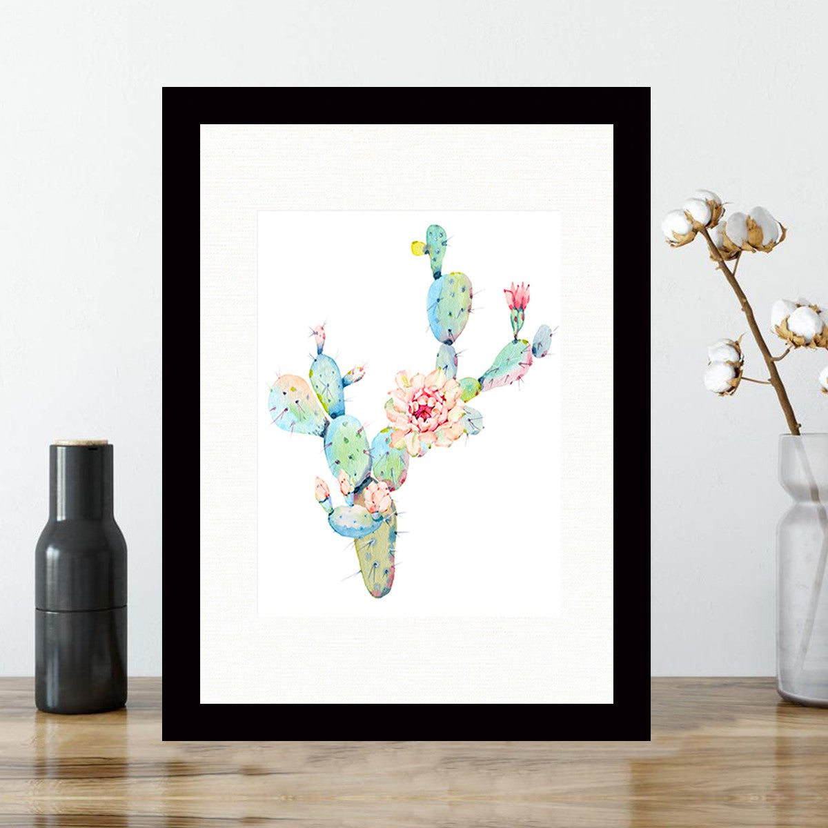 Quadro Decorativo MDF Emoldurado - Arte Multicolor 24x29cm com Moldura de Madeira 2cm