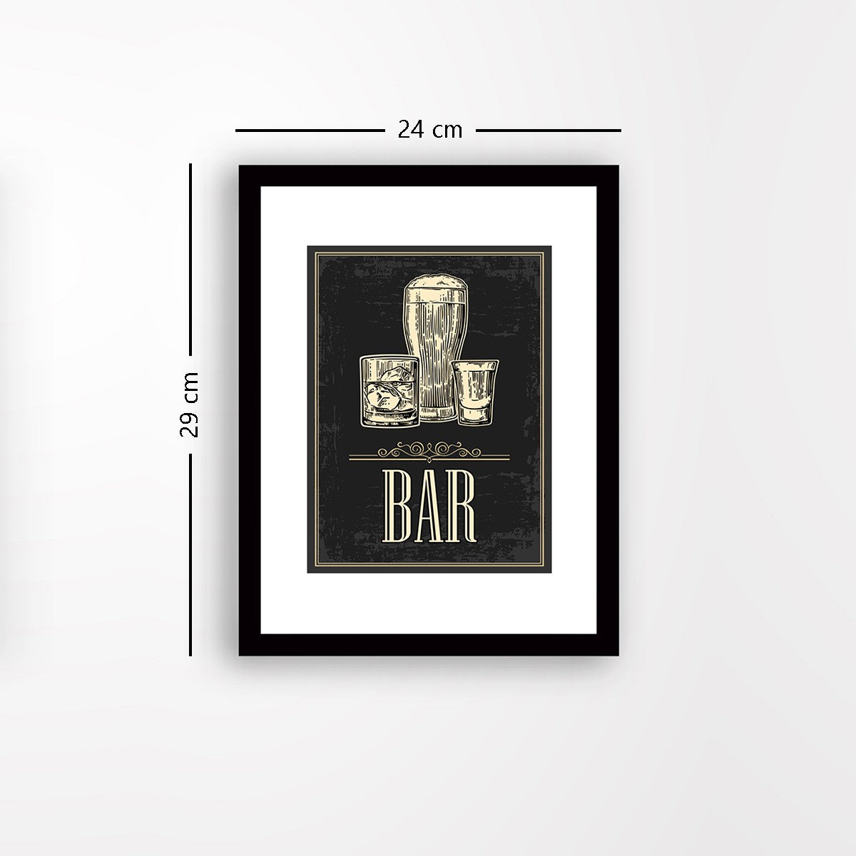 Quadro Decorativo MDF Emoldurado - Arte Multicolor 24x29cm com Moldura de Madeira 2cm