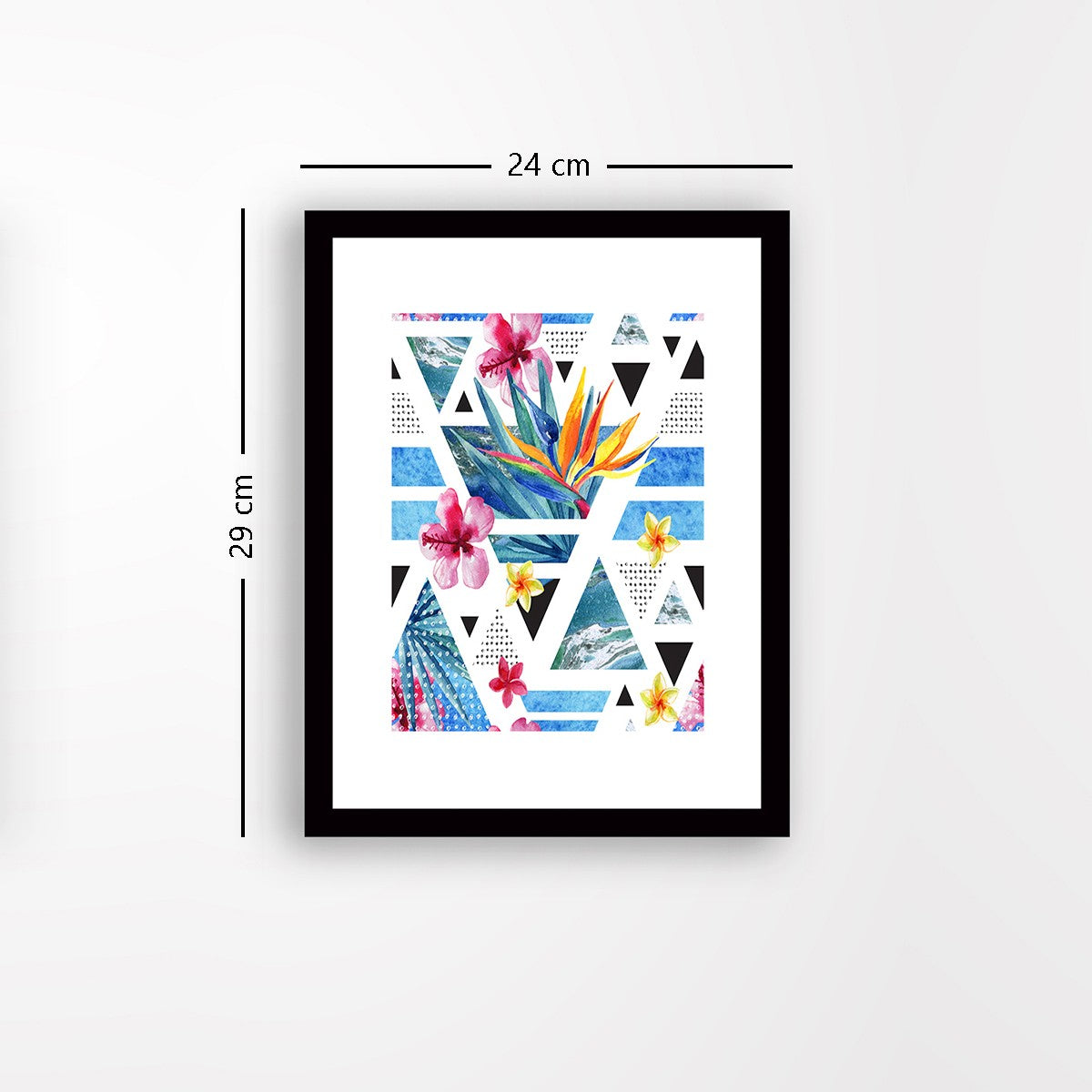 Quadro Decorativo MDF Emoldurado - Arte Multicolor 24x29cm com Moldura de Madeira 2cm