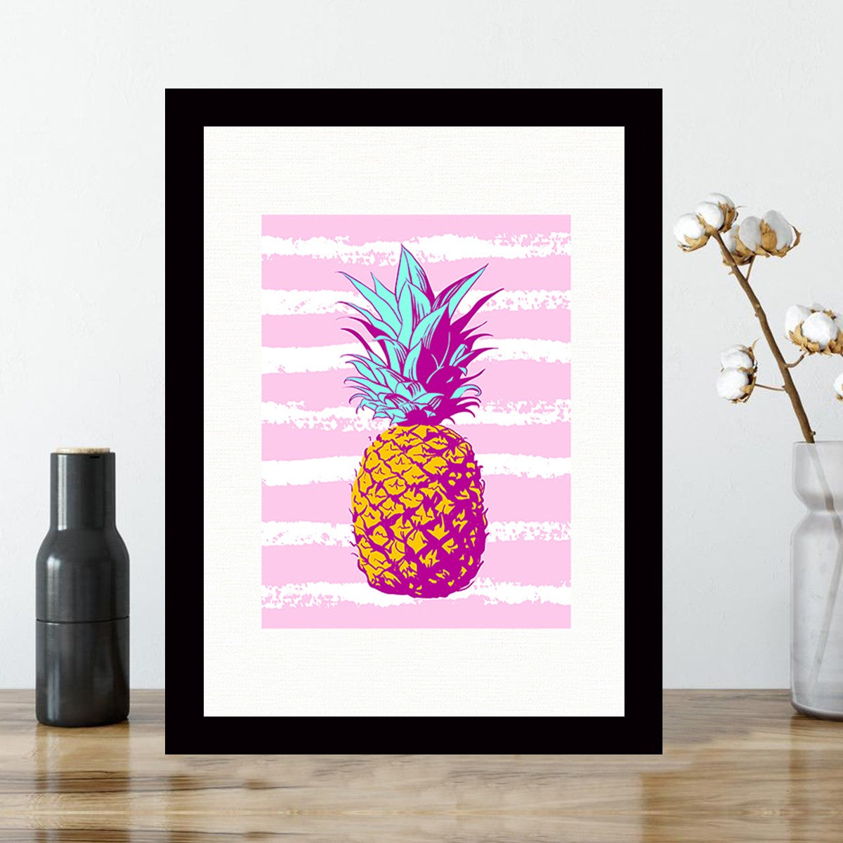 Quadro Decorativo MDF Emoldurado - Arte Multicolor 24x29cm com Moldura de Madeira 2cm