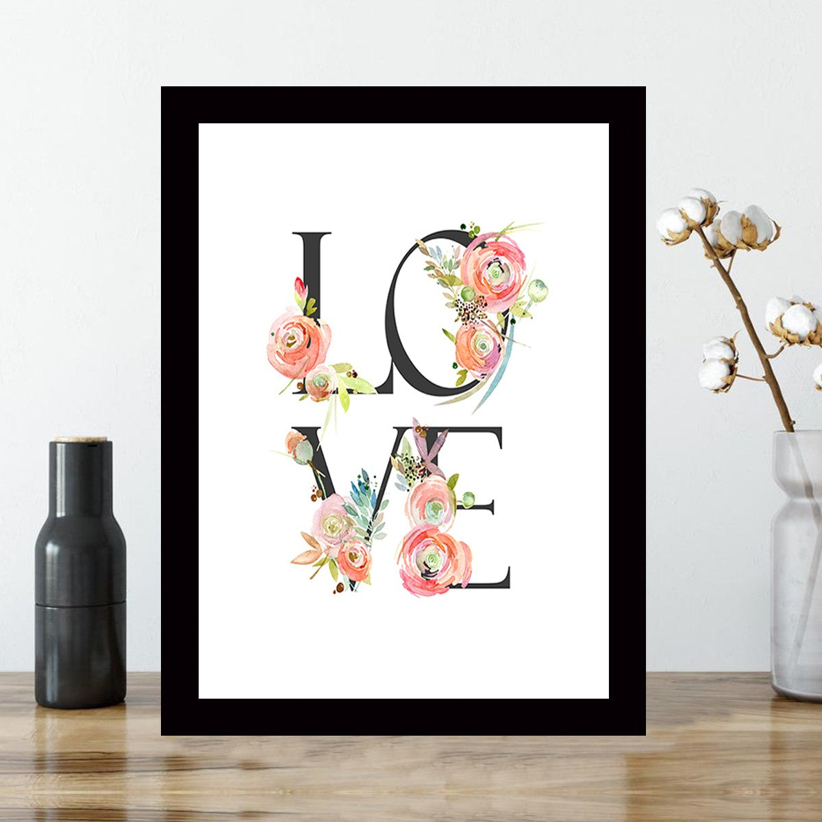 Quadro Decorativo MDF Emoldurado - Arte Multicolor 24x29cm com Moldura de Madeira 2cm