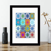 Quadro Decorativo MDF Emoldurado - Arte Multicolor 24x29cm com Moldura de Madeira 2cm