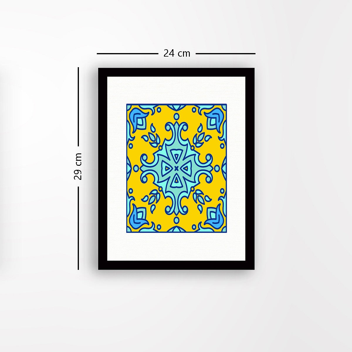 Quadro Decorativo MDF Emoldurado - Arte Multicolor 24x29cm com Moldura de Madeira 2cm