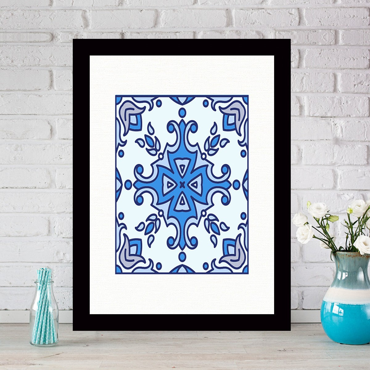 Quadro Decorativo MDF Emoldurado - Arte Multicolor 24x29cm com Moldura de Madeira 2cm