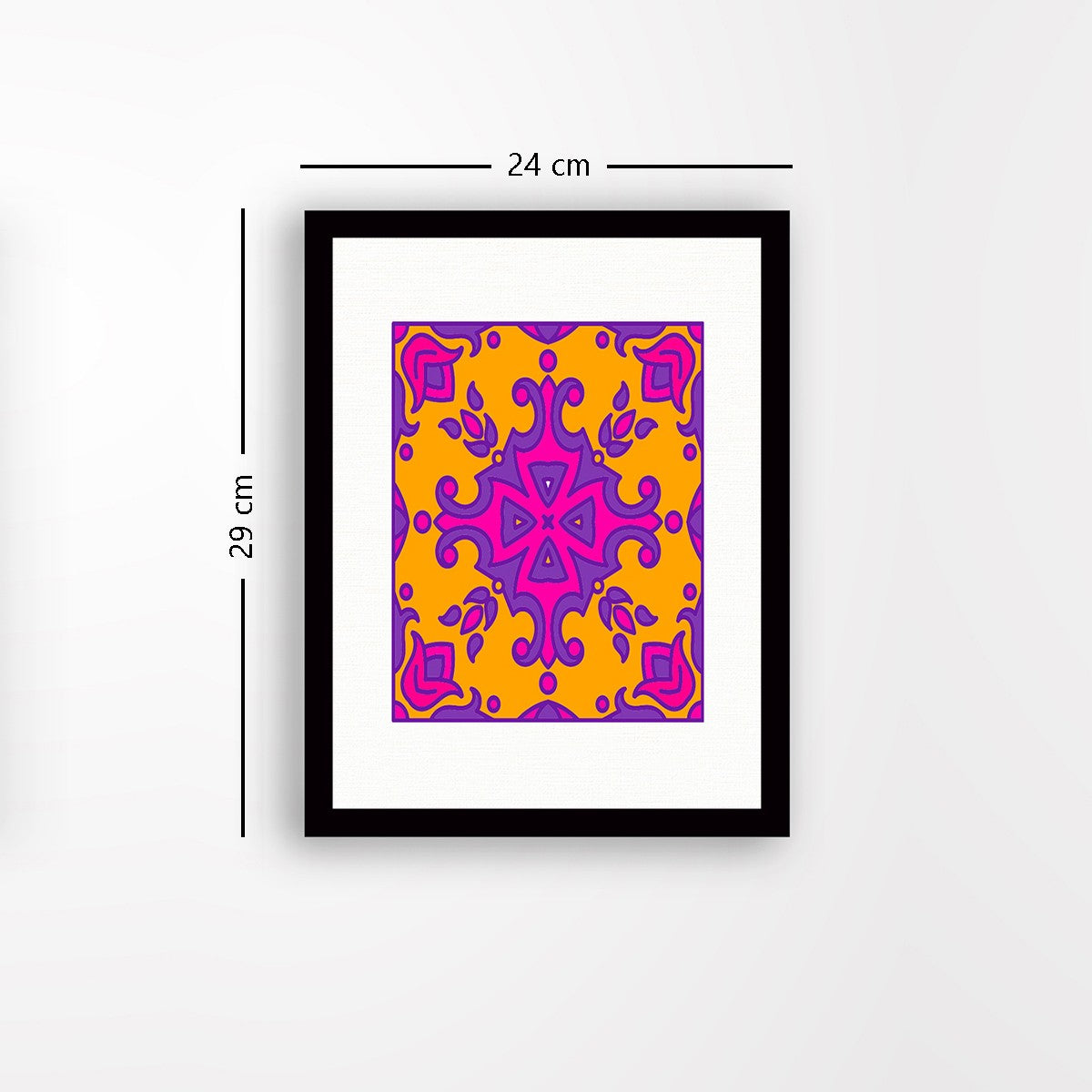 Quadro Decorativo MDF Emoldurado - Arte Multicolor 24x29cm com Moldura de Madeira 2cm