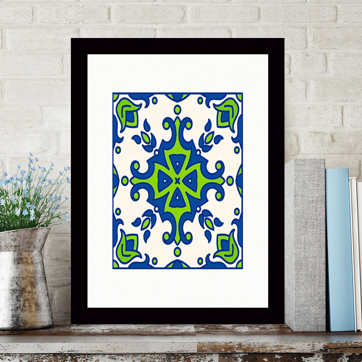 Quadro Decorativo MDF Emoldurado - Arte Multicolor 24x29cm com Moldura de Madeira 2cm