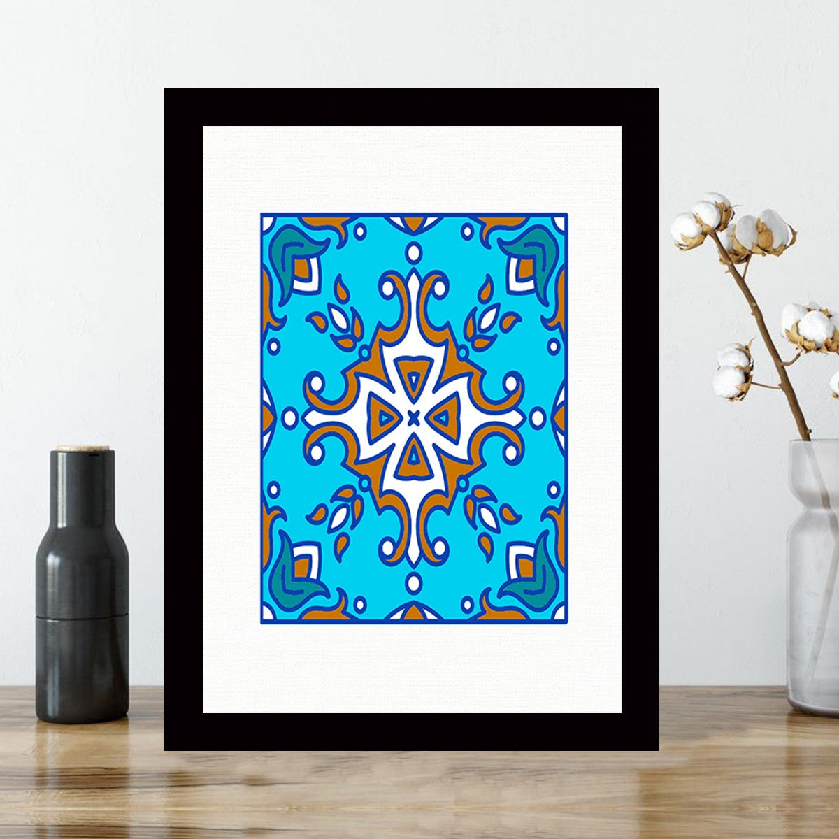 Quadro Decorativo MDF Emoldurado - Arte Multicolor 24x29cm com Moldura de Madeira 2cm