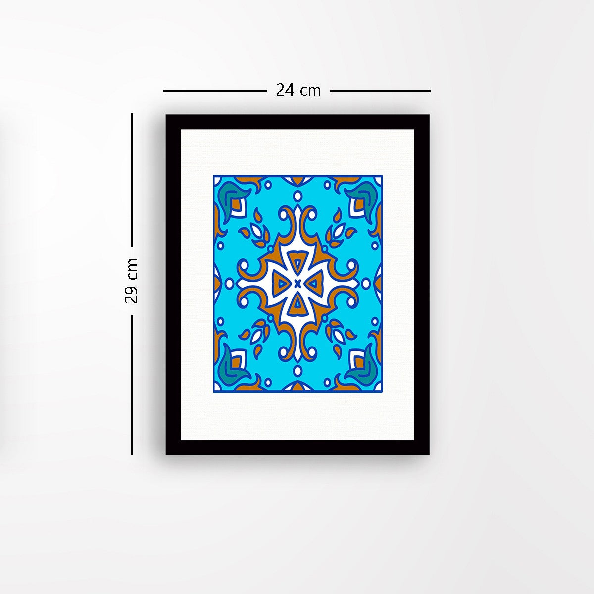 Quadro Decorativo MDF Emoldurado - Arte Multicolor 24x29cm com Moldura de Madeira 2cm