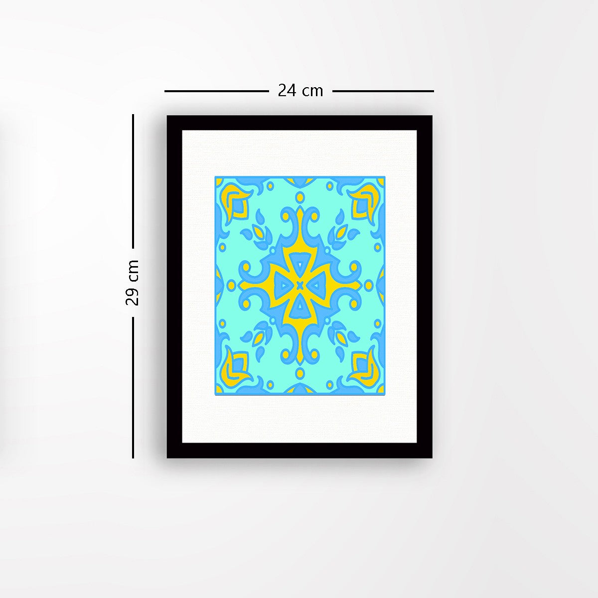 Quadro Decorativo MDF Emoldurado - Arte Multicolor 24x29cm com Moldura de Madeira 2cm