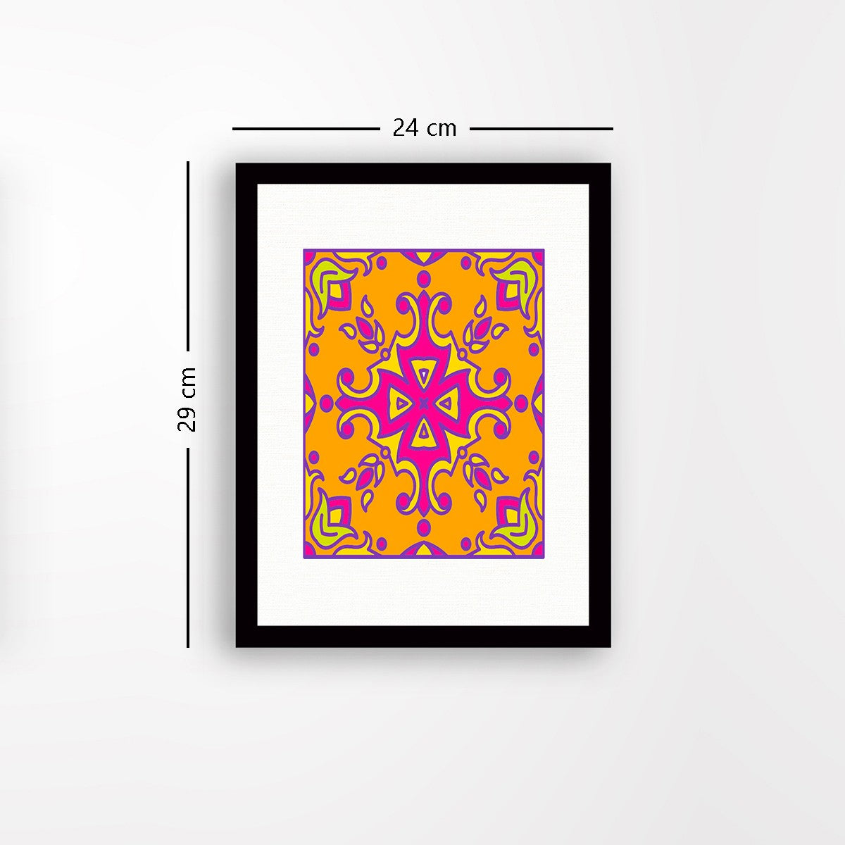 Quadro Decorativo MDF Emoldurado - Arte Multicolor 24x29cm com Moldura de Madeira 2cm