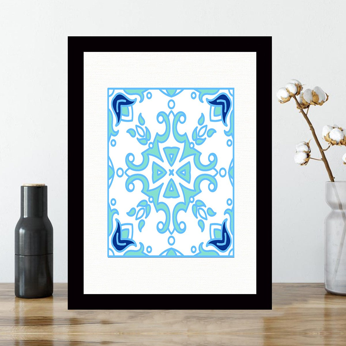 Quadro Decorativo MDF Emoldurado - Arte Multicolor 24x29cm com Moldura de Madeira 2cm