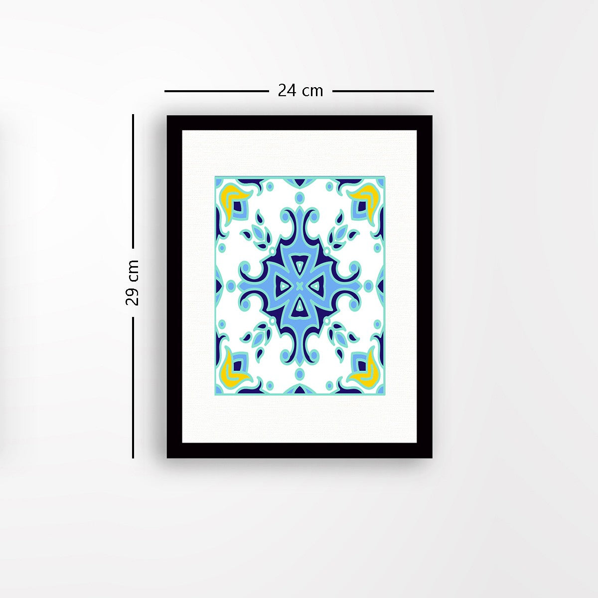 Quadro Decorativo MDF Emoldurado - Arte Multicolor 24x29cm com Moldura de Madeira 2cm