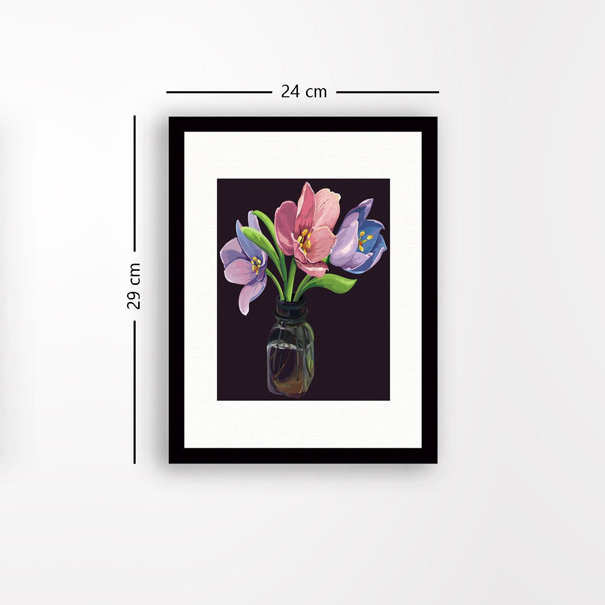 Quadro Decorativo MDF Emoldurado - Arte Multicolor 24x29cm com Moldura de Madeira 2cm