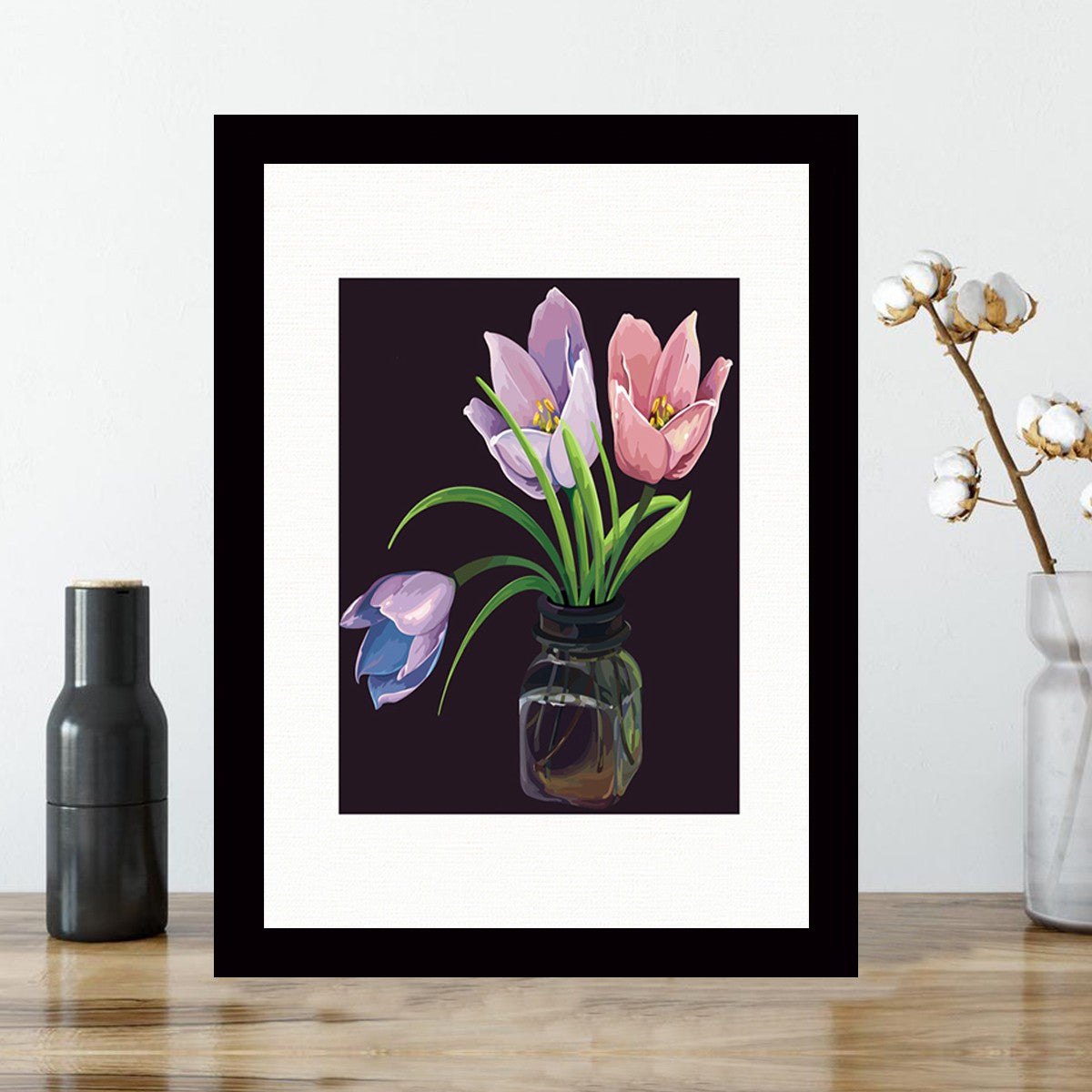 Quadro Decorativo MDF Emoldurado - Arte Multicolor 24x29cm com Moldura de Madeira 2cm