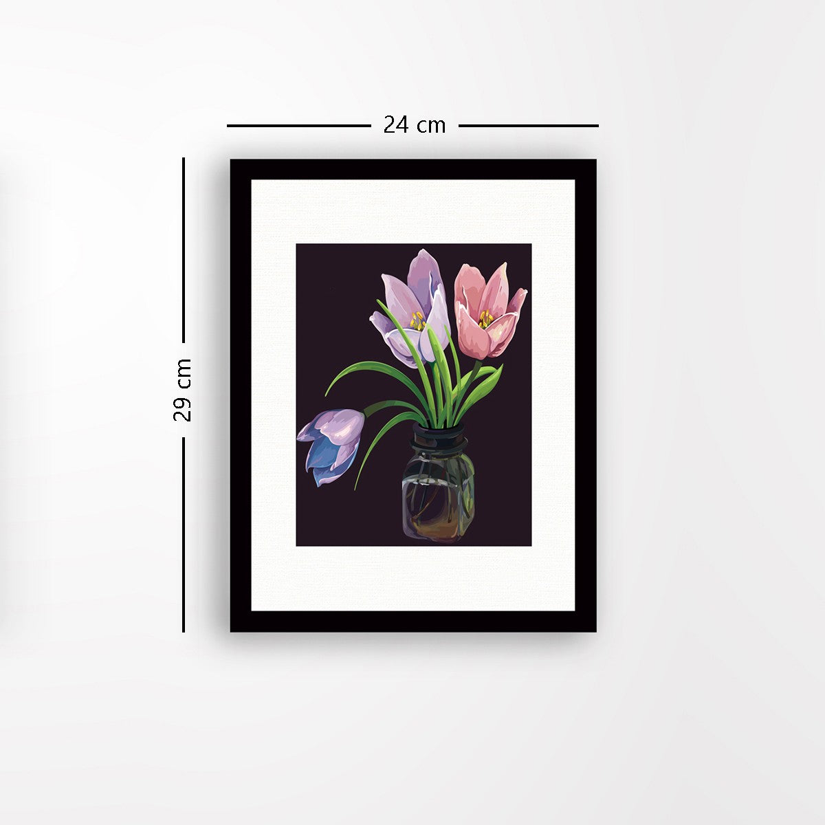 Quadro Decorativo MDF Emoldurado - Arte Multicolor 24x29cm com Moldura de Madeira 2cm