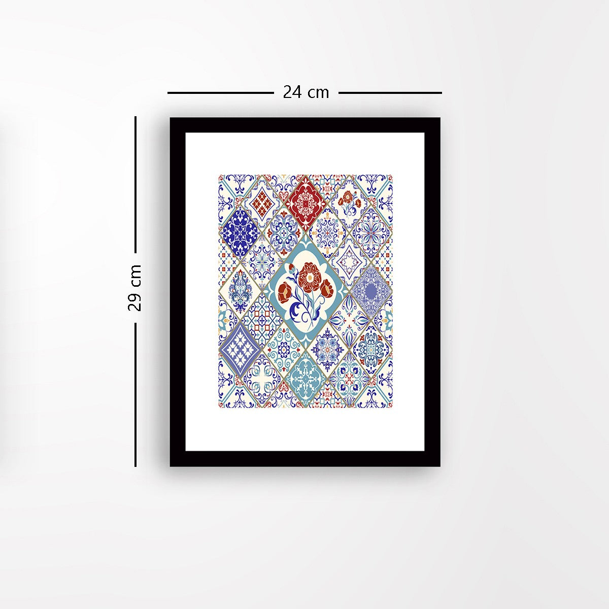 Quadro Decorativo MDF Emoldurado - Arte Multicolor 24x29cm com Moldura de Madeira 2cm