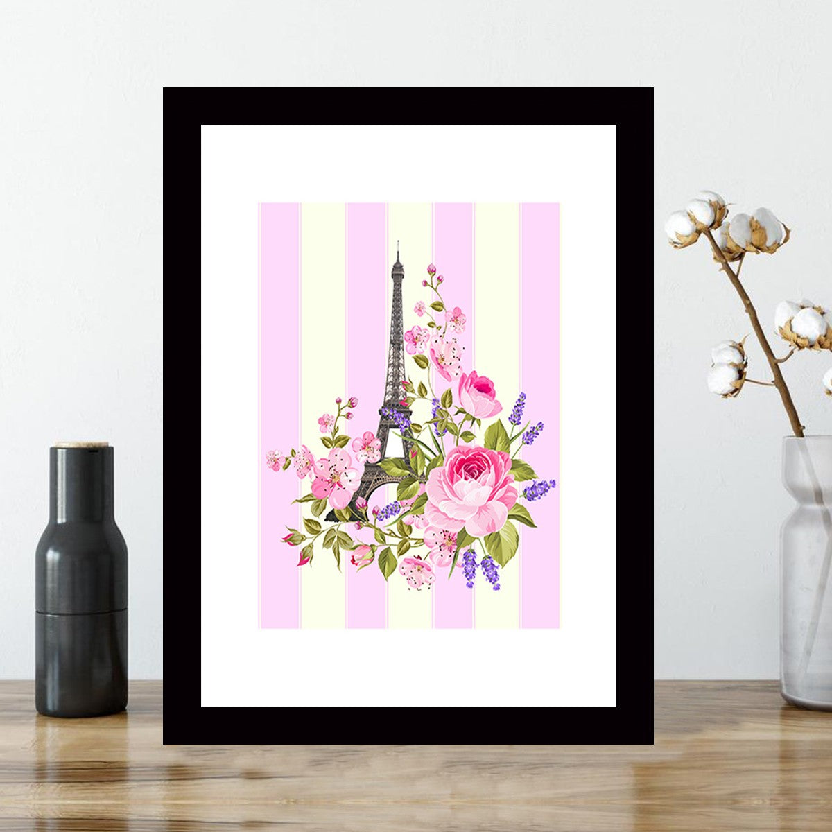 Quadro Decorativo MDF Emoldurado - Arte Multicolor 24x29cm com Moldura de Madeira 2cm