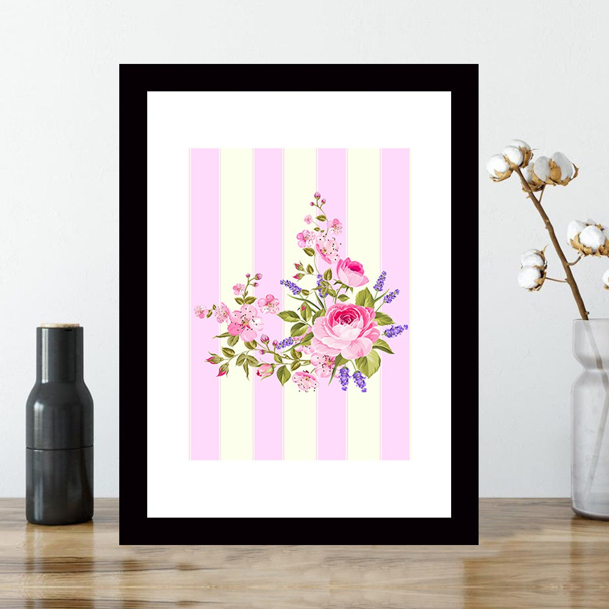 Quadro Decorativo MDF Emoldurado - Arte Multicolor 24x29cm com Moldura de Madeira 2cm