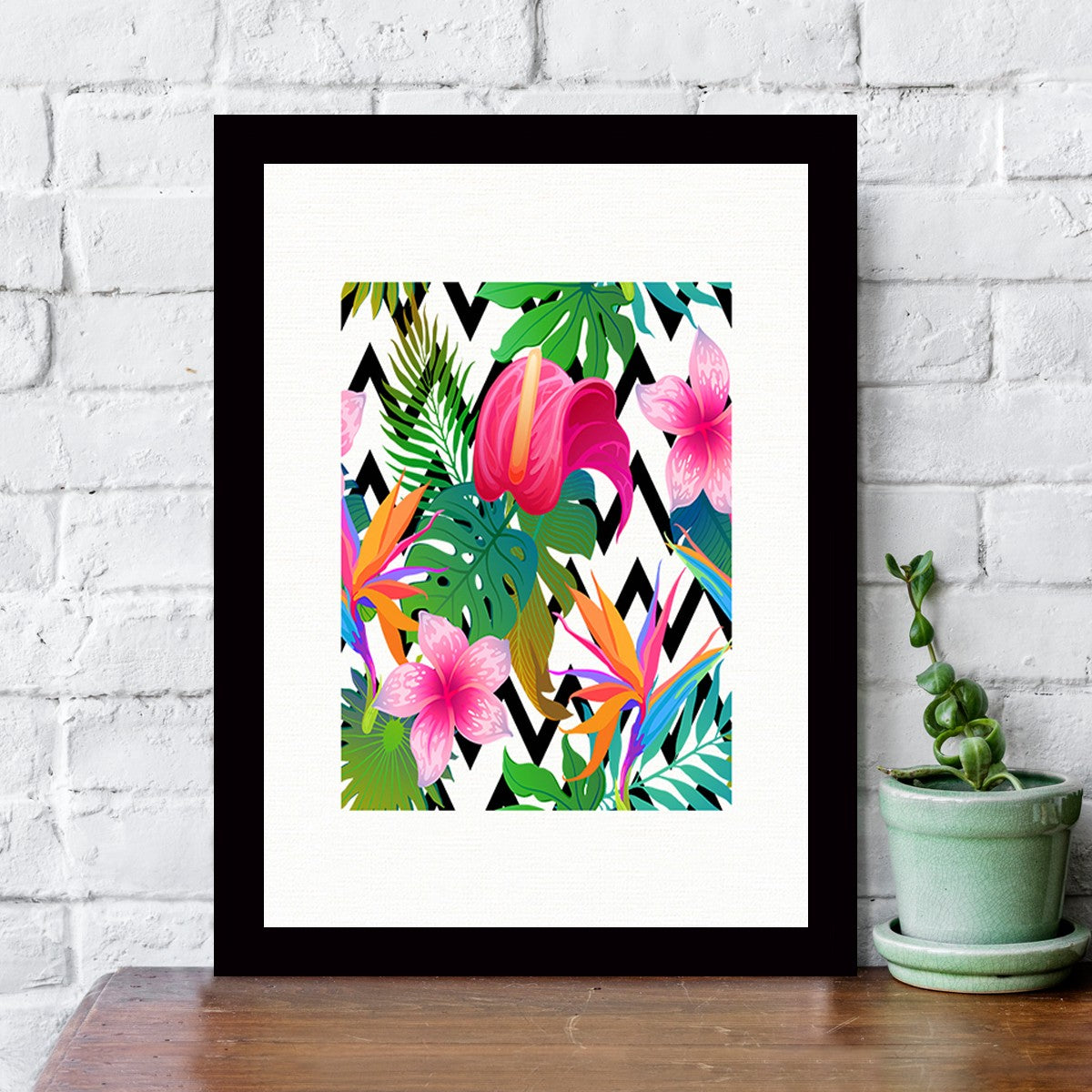 Quadro Decorativo MDF Emoldurado - Arte Multicolor 24x29cm com Moldura de Madeira 2cm