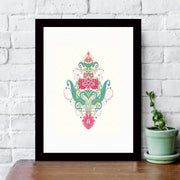 Quadro Decorativo MDF Emoldurado - Arte Multicolor 24x29cm com Moldura de Madeira 2cm