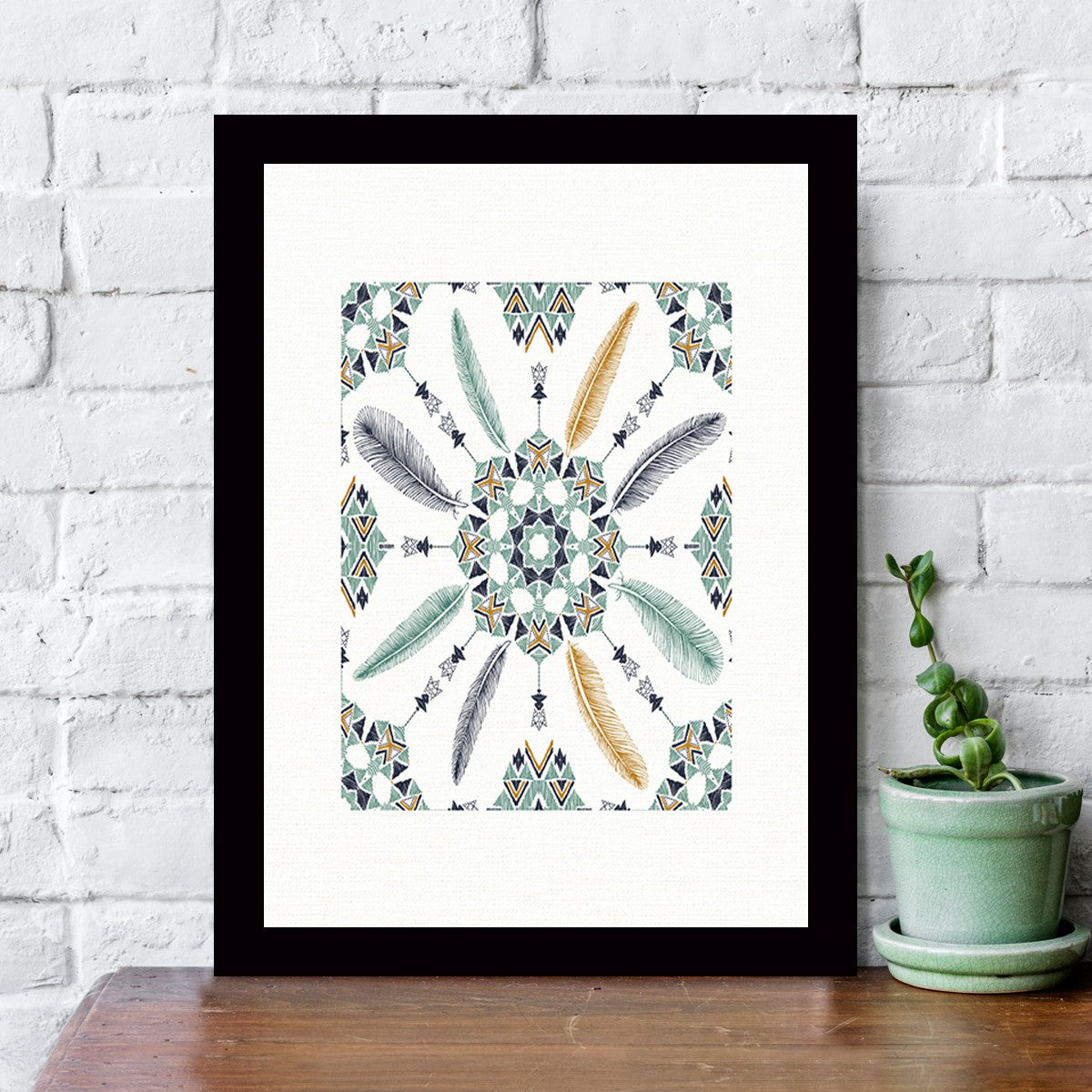 Quadro Decorativo MDF Emoldurado - Arte Multicolor 24x29cm com Moldura de Madeira 2cm