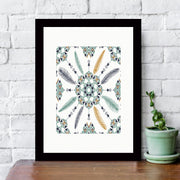 Quadro Decorativo MDF Emoldurado - Arte Multicolor 24x29cm com Moldura de Madeira 2cm