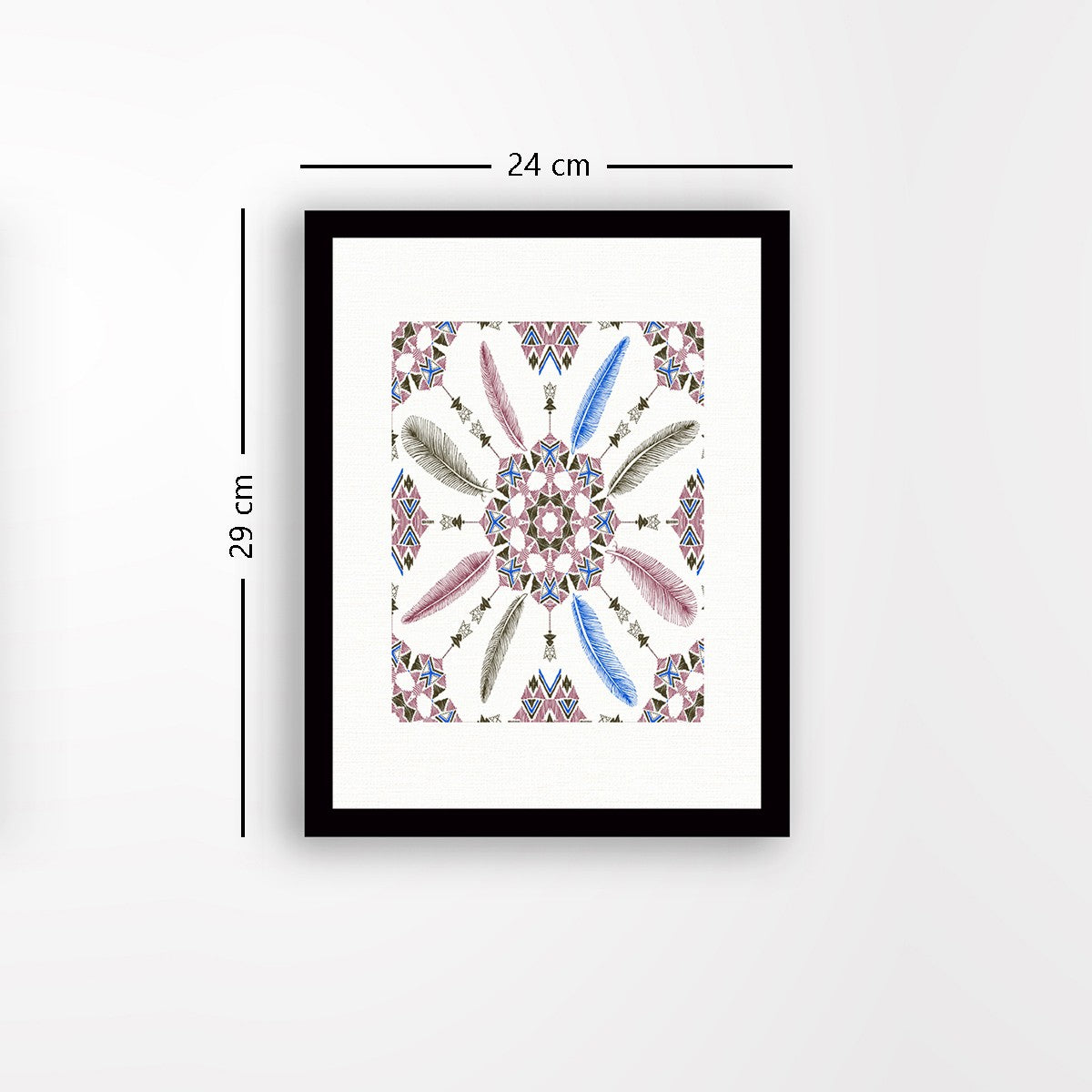 Quadro Decorativo MDF Emoldurado - Arte Multicolor 24x29cm com Moldura de Madeira 2cm