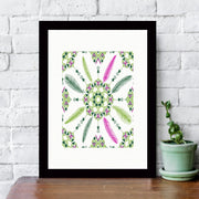 Quadro Decorativo MDF Emoldurado - Arte Multicolor 24x29cm com Moldura de Madeira 2cm