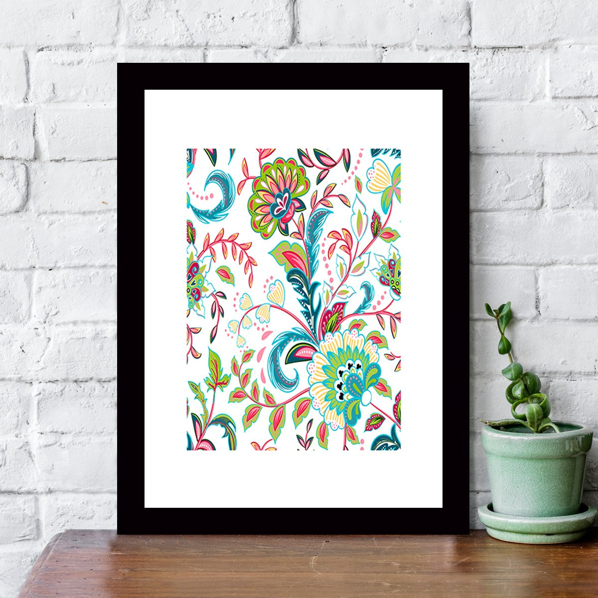 Quadro Decorativo MDF Emoldurado - Arte Multicolor 24x29cm com Moldura de Madeira 2cm