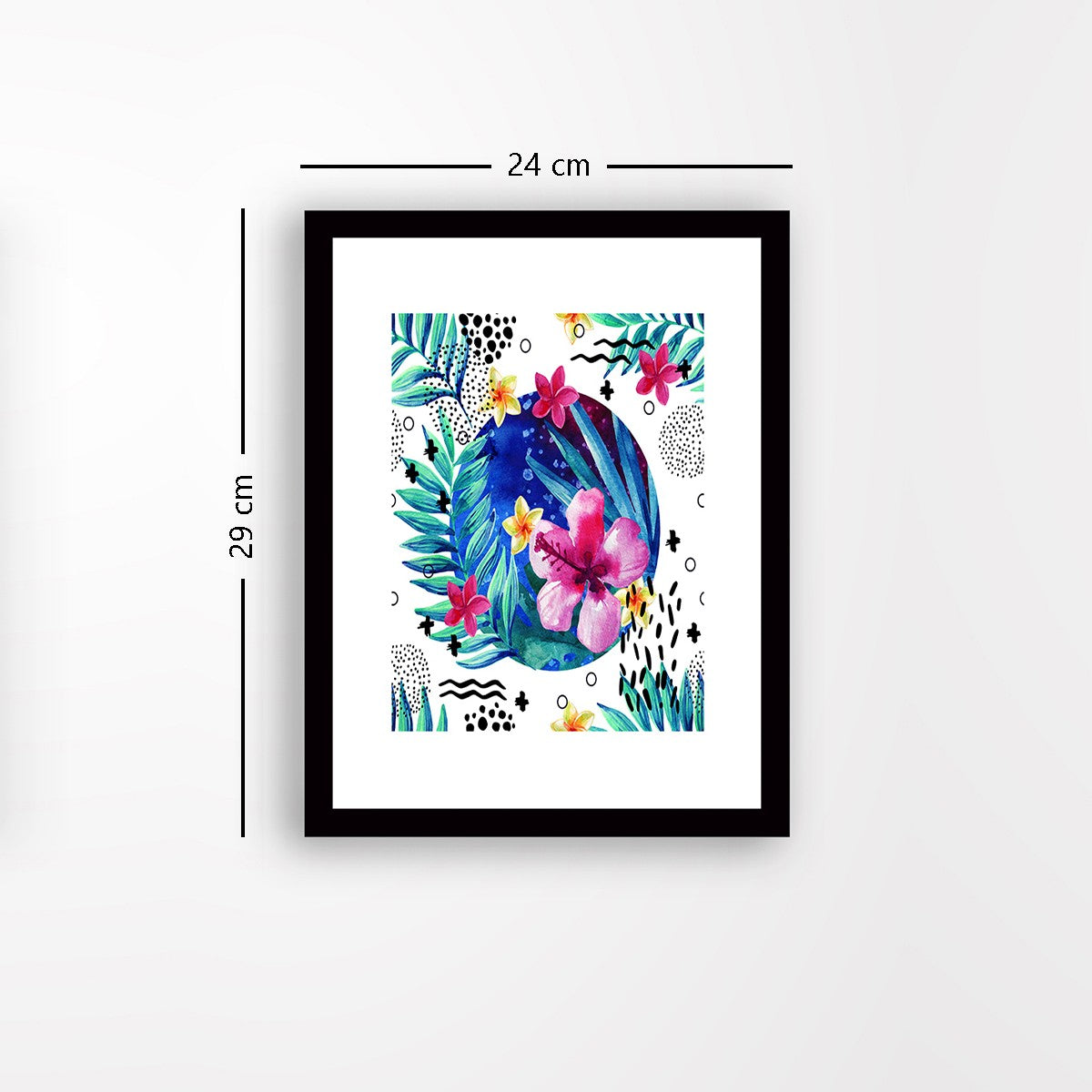 Quadro Decorativo MDF Emoldurado - Arte Multicolor 24x29cm com Moldura de Madeira 2cm