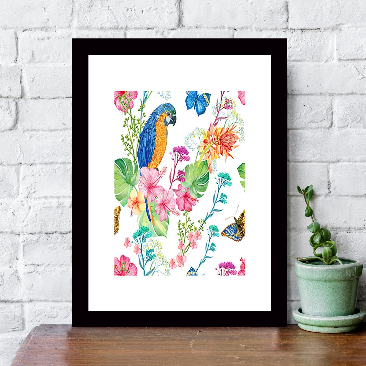 Quadro Decorativo MDF Emoldurado - Arte Multicolor 24x29cm com Moldura de Madeira 2cm