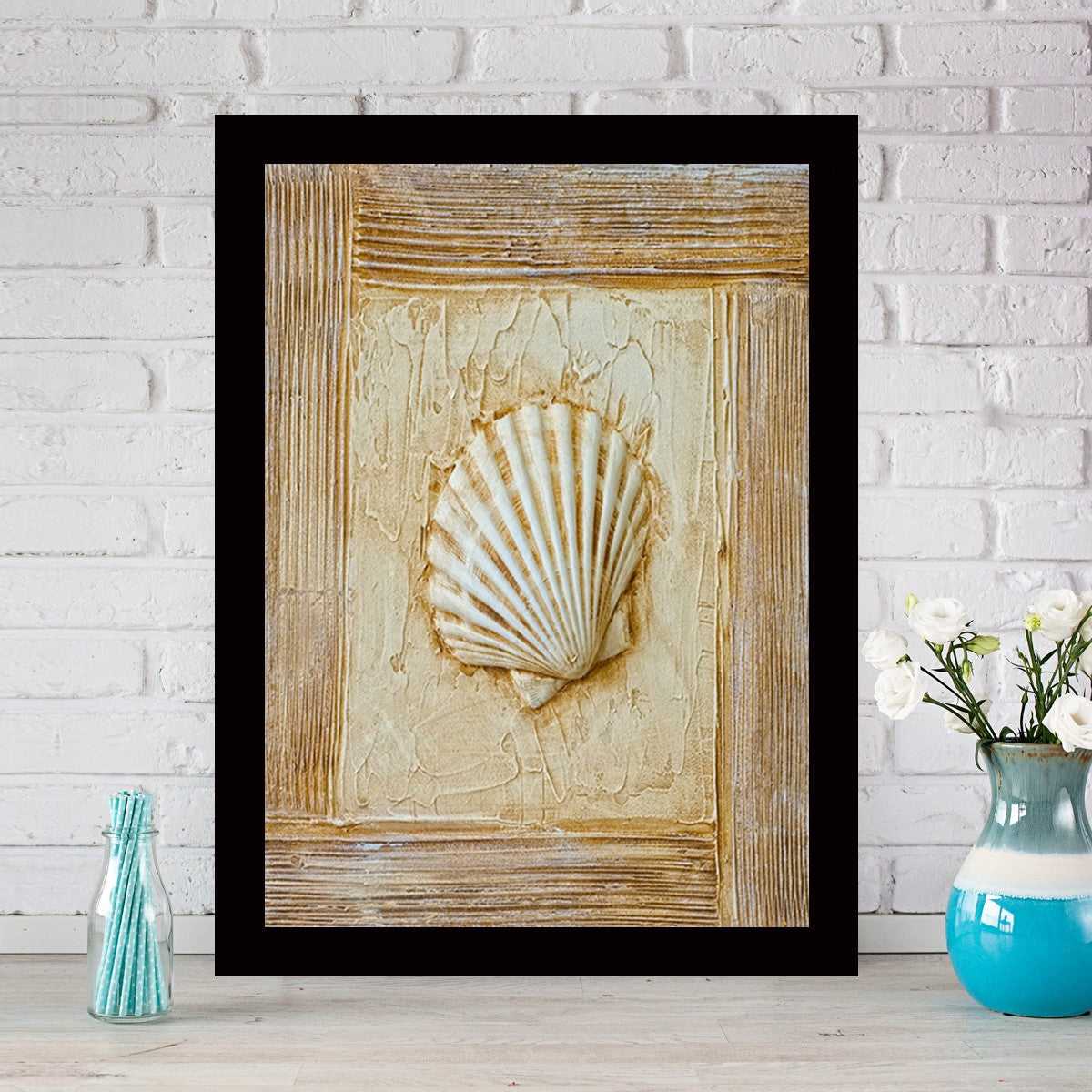 Quadro Decorativo MDF Emoldurado - Arte Multicolor 24x29cm com Moldura de Madeira 2cm