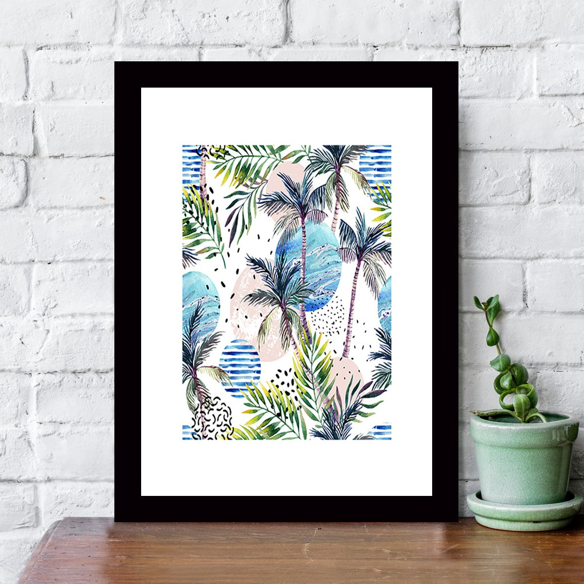 Quadro Decorativo MDF Emoldurado - Arte Multicolor 24x29cm com Moldura de Madeira 2cm