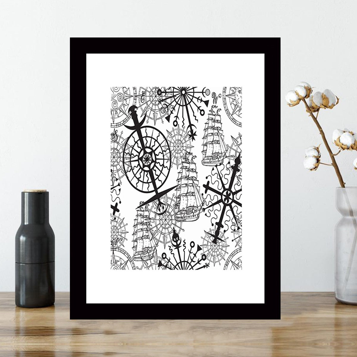 Quadro Decorativo MDF Emoldurado - Arte Multicolor 24x29cm com Moldura de Madeira 2cm