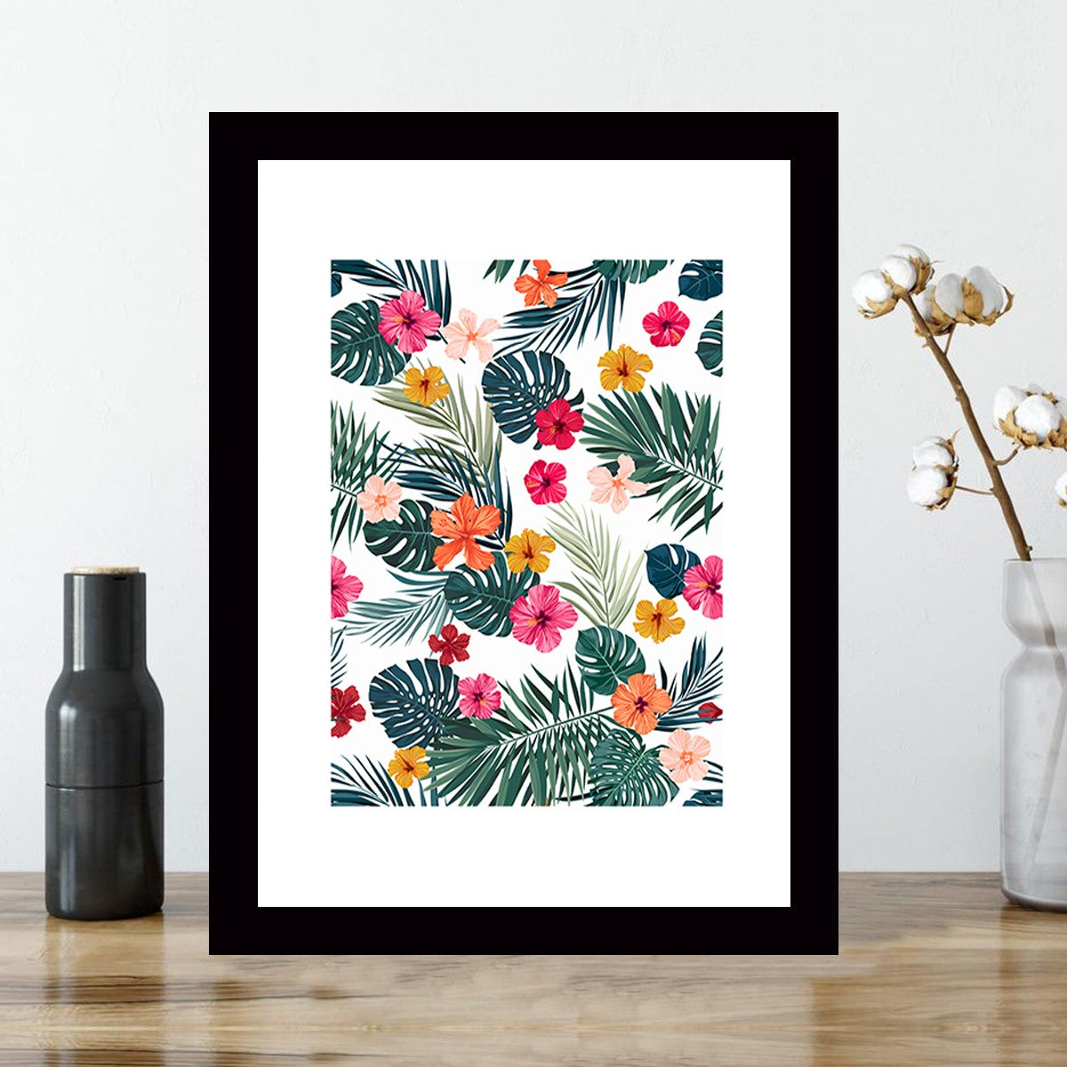 Quadro Decorativo MDF Emoldurado - Arte Multicolor 24x29cm com Moldura de Madeira 2cm