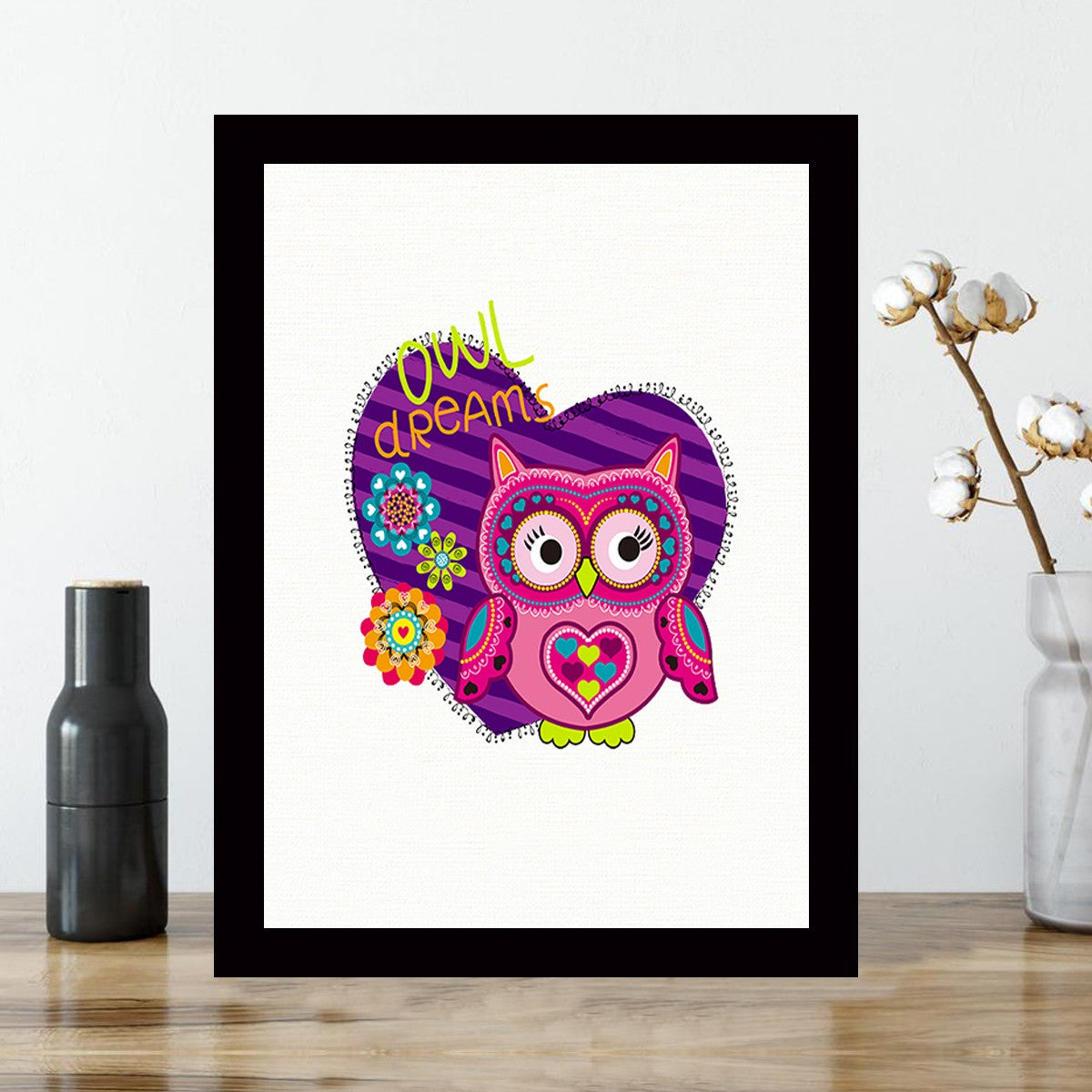 Quadro Decorativo MDF Emoldurado - Arte Multicolor 24x29cm com Moldura de Madeira 2cm