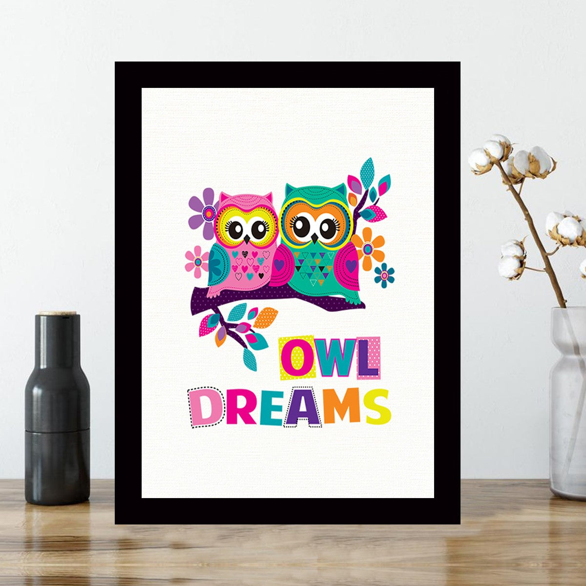 Quadro Decorativo MDF Emoldurado - Arte Multicolor 24x29cm com Moldura de Madeira 2cm