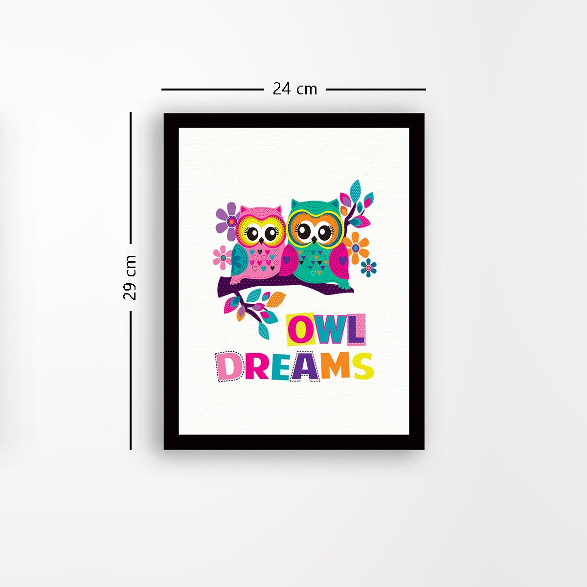 Quadro Decorativo MDF Emoldurado - Arte Multicolor 24x29cm com Moldura de Madeira 2cm