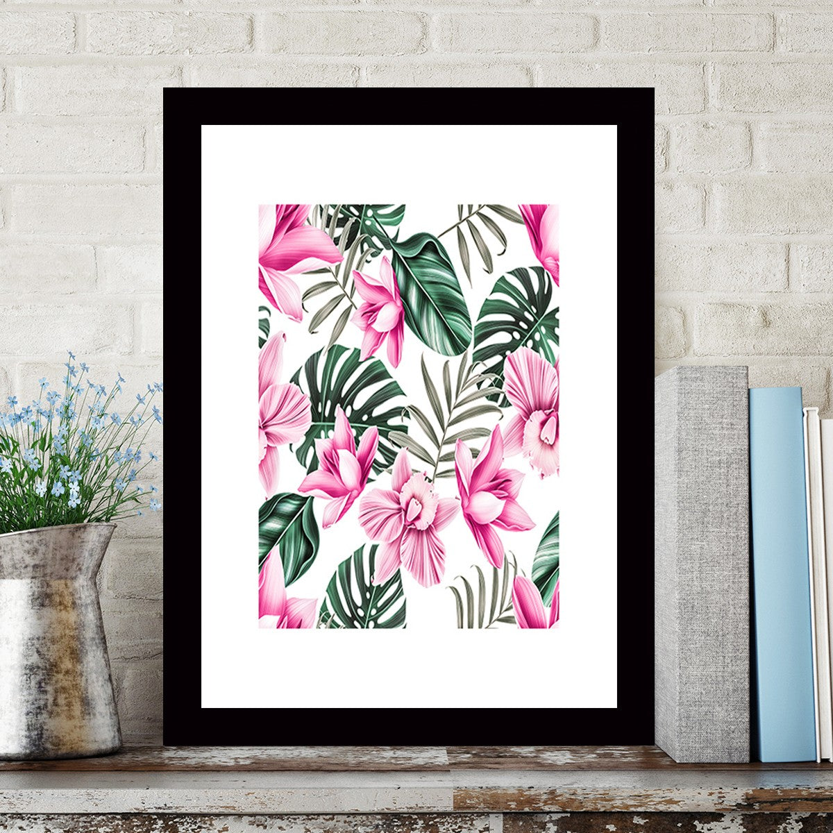 Quadro Decorativo MDF Emoldurado - Arte Multicolor 24x29cm com Moldura de Madeira 2cm