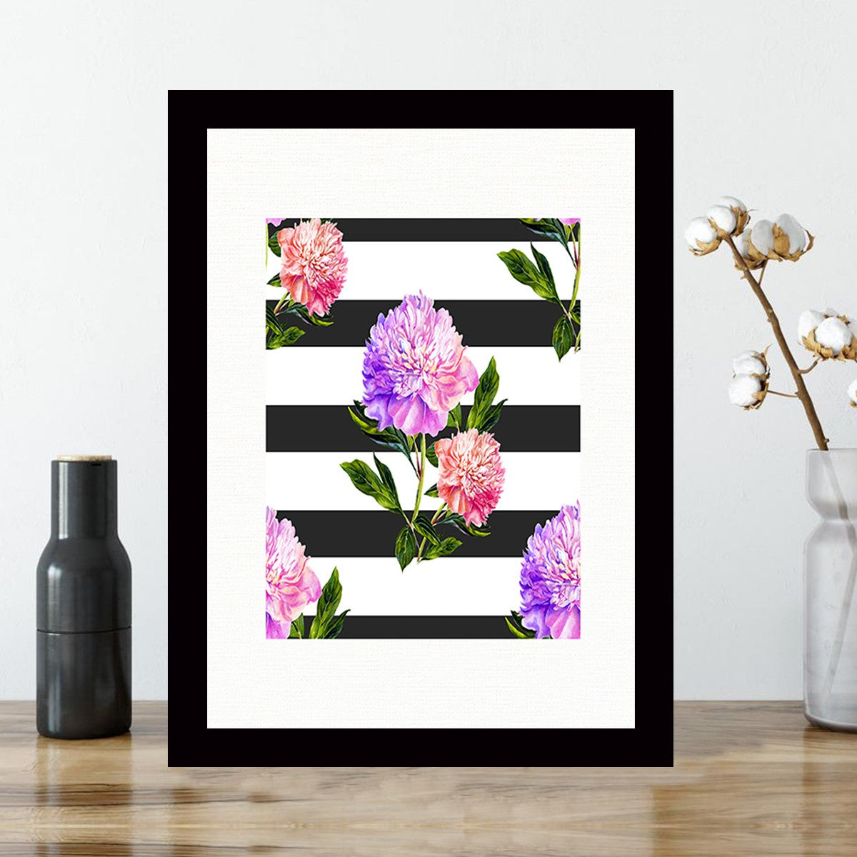 Quadro Decorativo MDF Emoldurado - Arte Multicolor 24x29cm com Moldura de Madeira 2cm